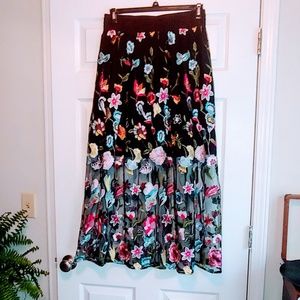 NWT Embroidered sheer maxi skirt